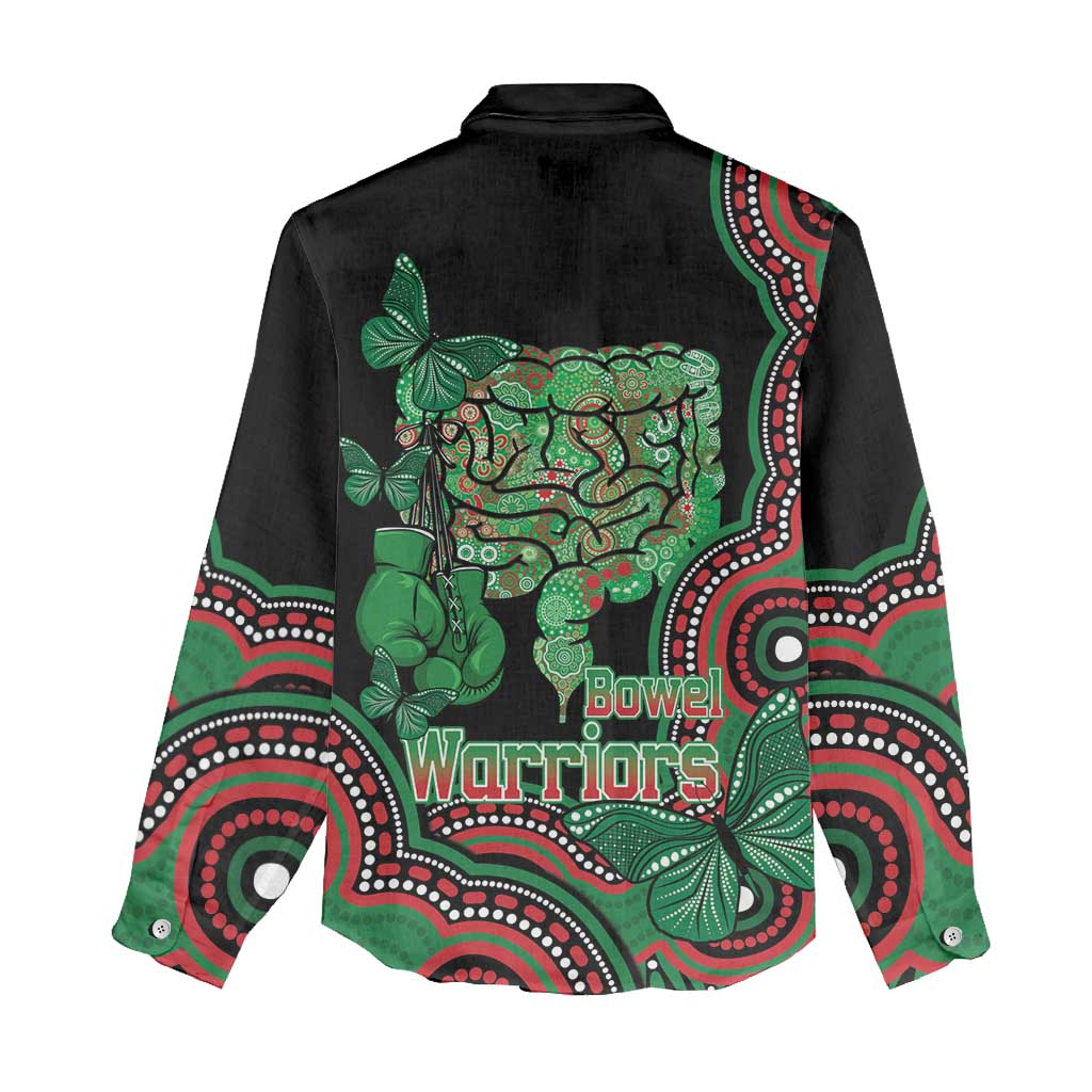 Australia Bowel Cancer Awareness Month Women Casual Shirt Boxing Gloves Warriors Aboriginal Art