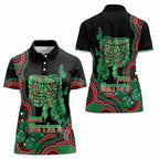 Australia Bowel Cancer Awareness Month Women Polo Shirt Boxing Gloves Warriors Aboriginal Art