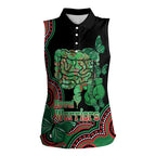 Australia Bowel Cancer Awareness Month Women Sleeveless Polo Shirt Boxing Gloves Warriors Aboriginal Art