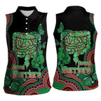 Australia Bowel Cancer Awareness Month Women Sleeveless Polo Shirt Boxing Gloves Warriors Aboriginal Art