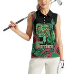 Australia Bowel Cancer Awareness Month Women Sleeveless Polo Shirt Boxing Gloves Warriors Aboriginal Art