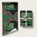 Australia Bowel Cancer Awareness Month Wrapping Paper Boxing Gloves Warriors Aboriginal Art - Aussie Hoodie