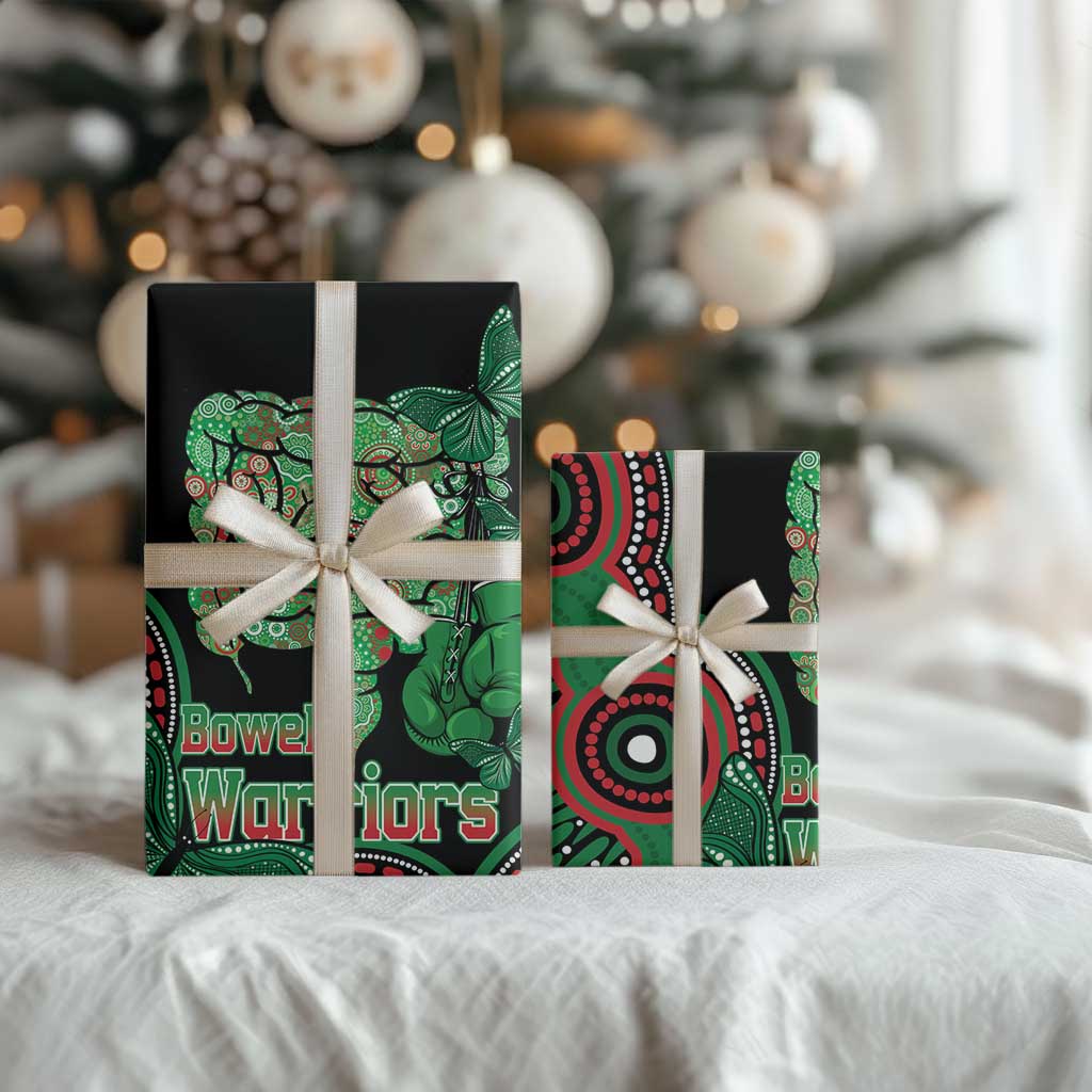 Australia Bowel Cancer Awareness Month Wrapping Paper Boxing Gloves Warriors Aboriginal Art - Aussie Hoodie