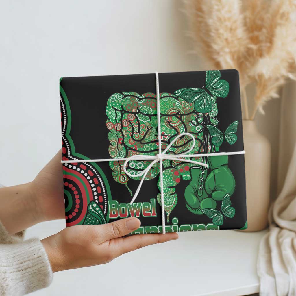 Australia Bowel Cancer Awareness Month Wrapping Paper Boxing Gloves Warriors Aboriginal Art - Aussie Hoodie