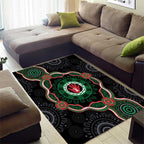 Australia Bowel Cancer Awareness Month Area Rug Brave Strong Aboriginal Art