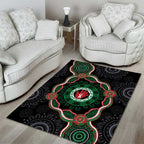 Australia Bowel Cancer Awareness Month Area Rug Brave Strong Aboriginal Art