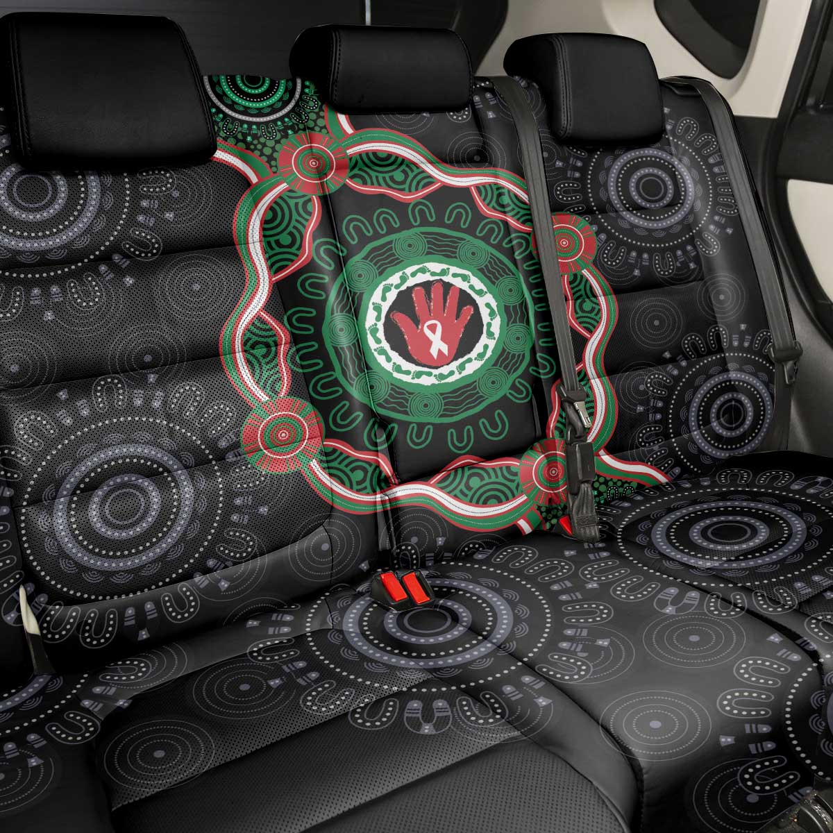 Australia Bowel Cancer Awareness Month Back Car Seat Cover Brave Strong Aboriginal Art