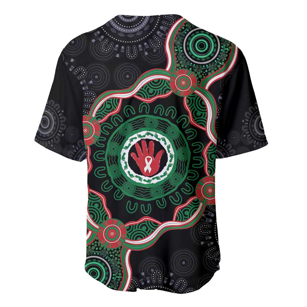 Australia Bowel Cancer Awareness Month Baseball Jersey Brave Strong Aboriginal Art