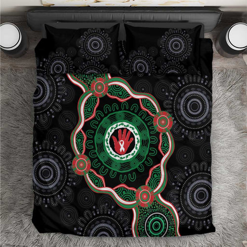 Australia Bowel Cancer Awareness Month Bedding Set Brave Strong Aboriginal Art