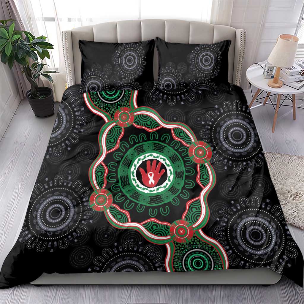 Australia Bowel Cancer Awareness Month Bedding Set Brave Strong Aboriginal Art