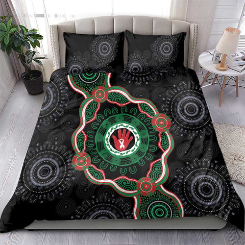 Australia Bowel Cancer Awareness Month Bedding Set Brave Strong Aboriginal Art