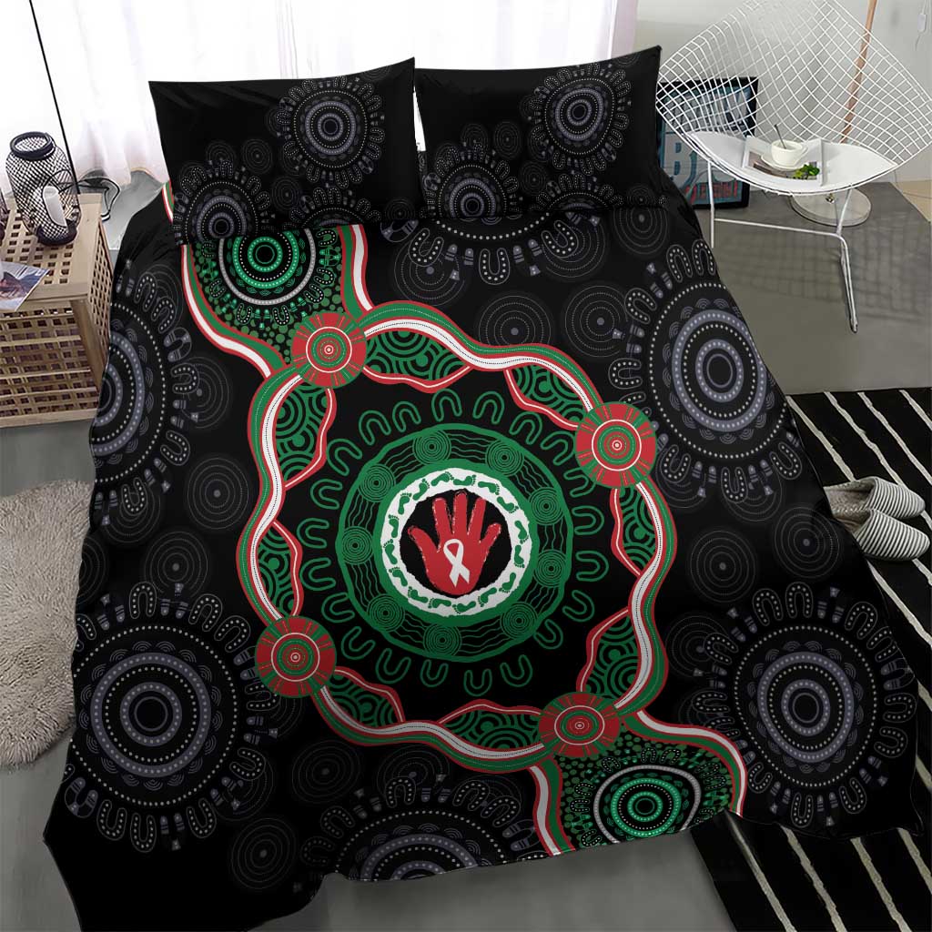 Australia Bowel Cancer Awareness Month Bedding Set Brave Strong Aboriginal Art