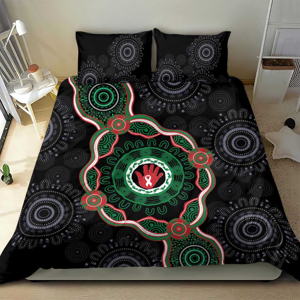 Australia Bowel Cancer Awareness Month Bedding Set Brave Strong Aboriginal Art