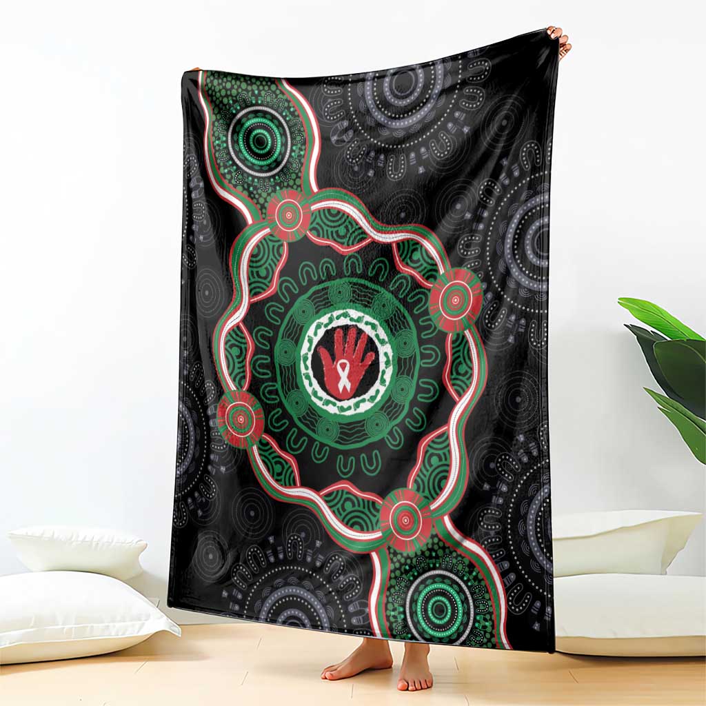 Australia Bowel Cancer Awareness Month Blanket Brave Strong Aboriginal Art