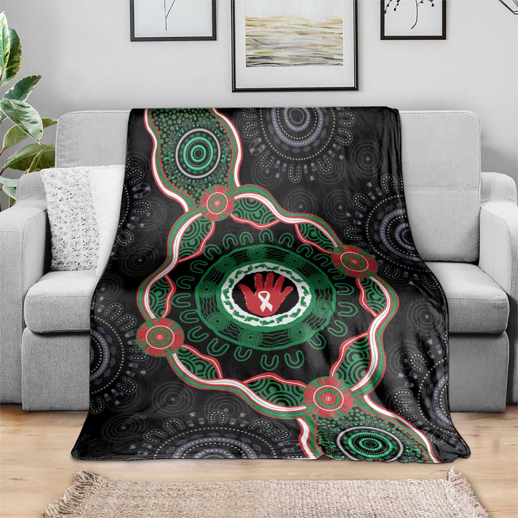 Australia Bowel Cancer Awareness Month Blanket Brave Strong Aboriginal Art