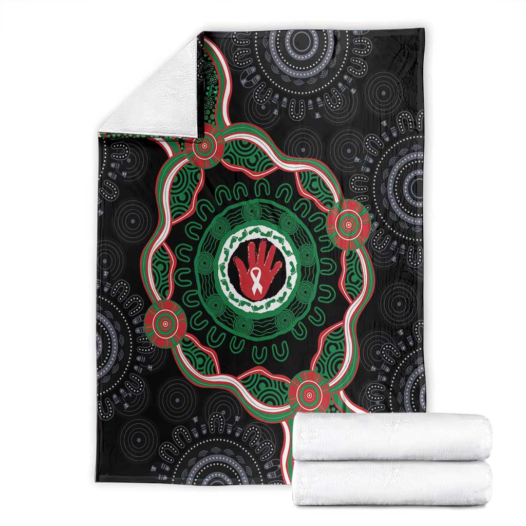 Australia Bowel Cancer Awareness Month Blanket Brave Strong Aboriginal Art