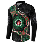 Australia Bowel Cancer Awareness Month Button Sweatshirt Brave Strong Aboriginal Art