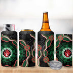 Australia Bowel Cancer Awareness Month 4 in 1 Can Cooler Tumbler Brave Strong Aboriginal Art