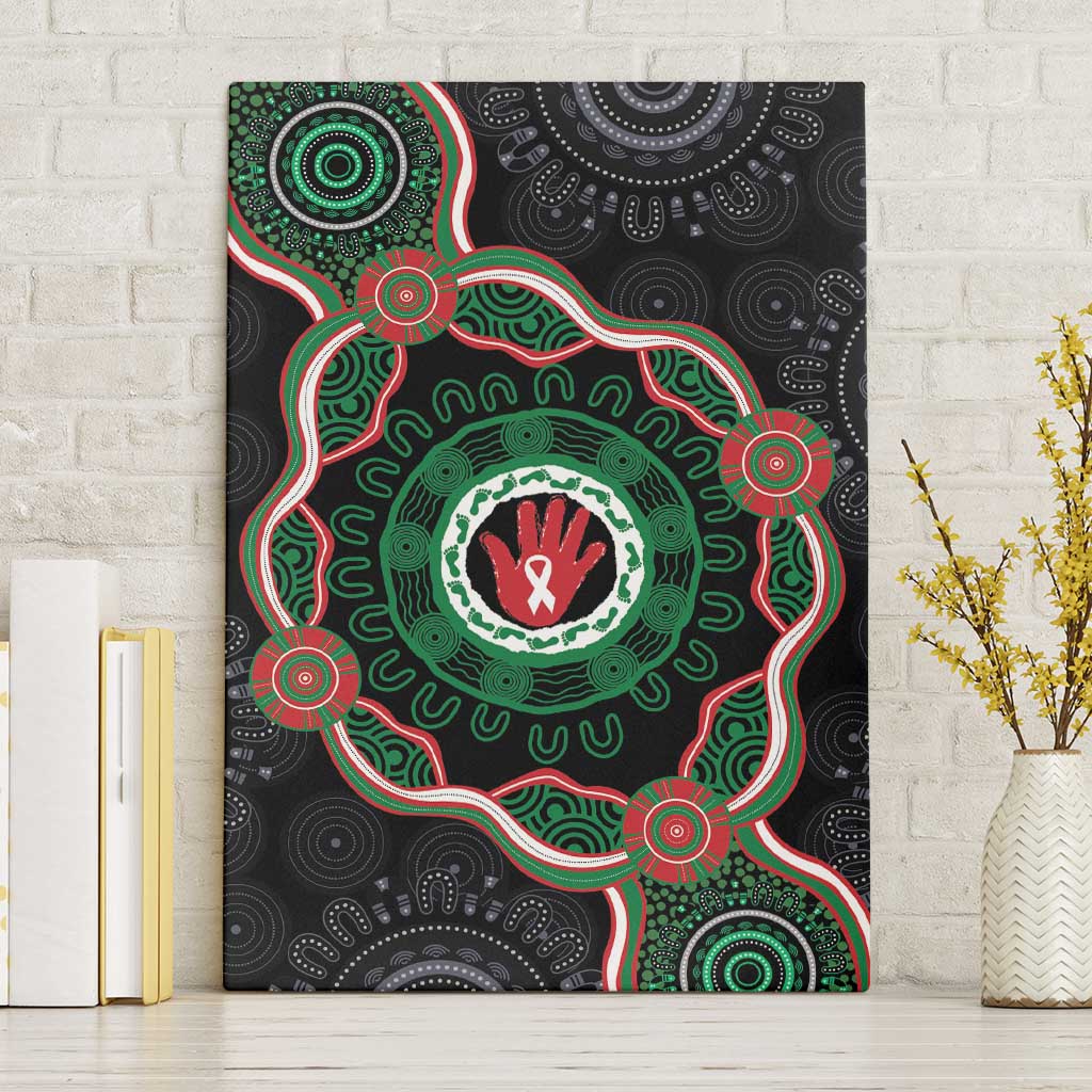 Australia Bowel Cancer Awareness Month Canvas Wall Art Brave Strong Aboriginal Art