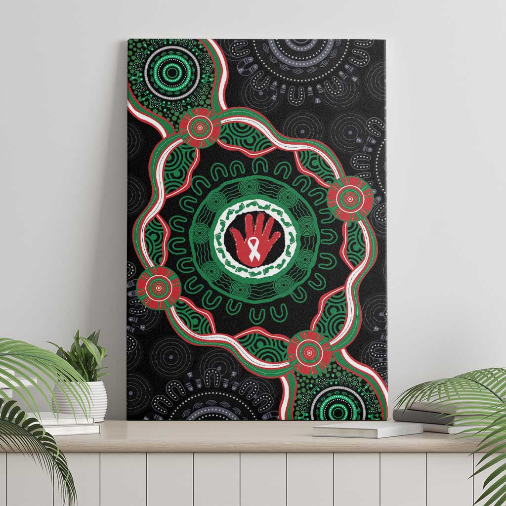 Australia Bowel Cancer Awareness Month Canvas Wall Art Brave Strong Aboriginal Art
