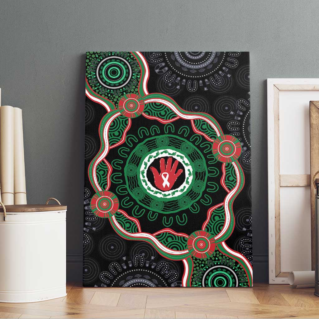 Australia Bowel Cancer Awareness Month Canvas Wall Art Brave Strong Aboriginal Art