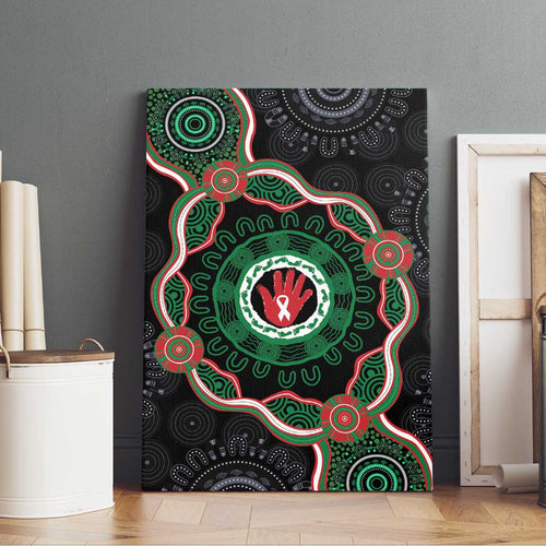 Australia Bowel Cancer Awareness Month Canvas Wall Art Brave Strong Aboriginal Art