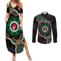 Australia Bowel Cancer Awareness Month Couples Matching Summer Maxi Dress and Long Sleeve Button Shirt Brave Strong Aboriginal Art