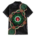 Australia Bowel Cancer Awareness Month Family Matching Long Sleeve Bodycon Dress and Hawaiian Shirt Brave Strong Aboriginal Art