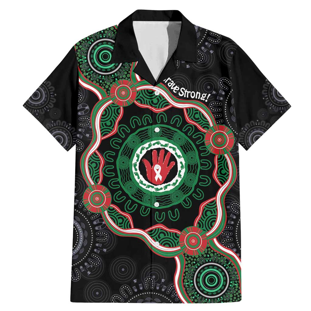 Australia Bowel Cancer Awareness Month Family Matching Mermaid Dress and Hawaiian Shirt Brave Strong Aboriginal Art