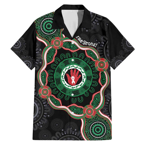 Australia Bowel Cancer Awareness Month Family Matching Mermaid Dress and Hawaiian Shirt Brave Strong Aboriginal Art