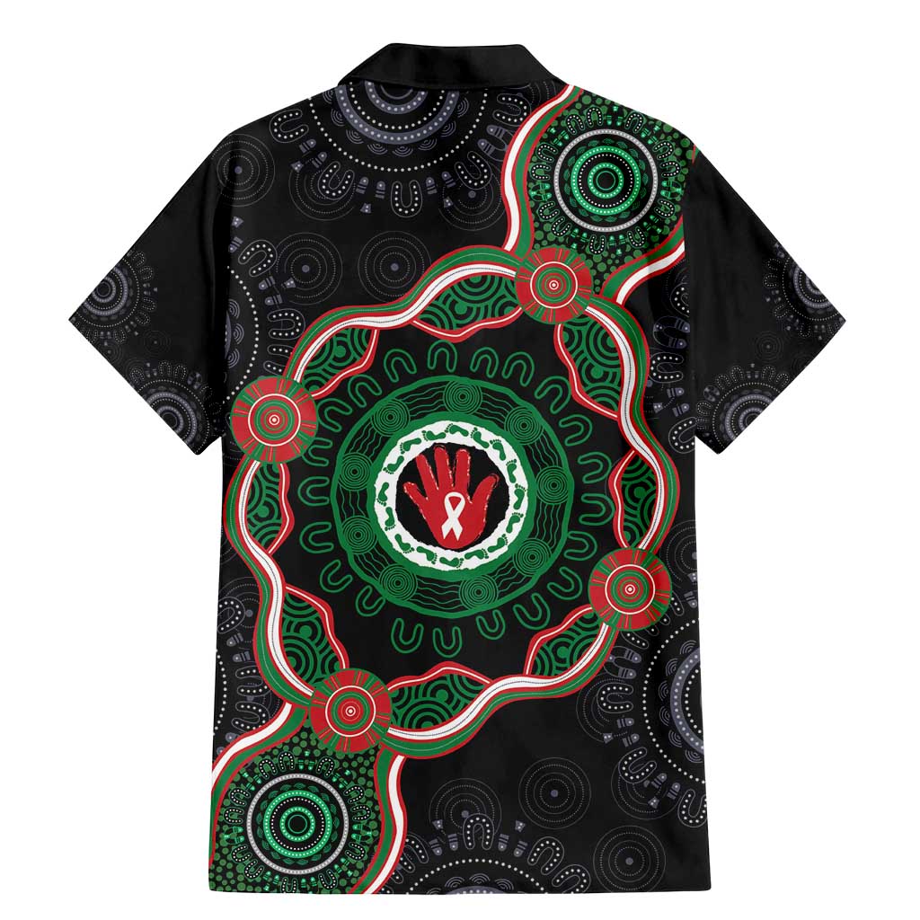 Australia Bowel Cancer Awareness Month Family Matching Mermaid Dress and Hawaiian Shirt Brave Strong Aboriginal Art