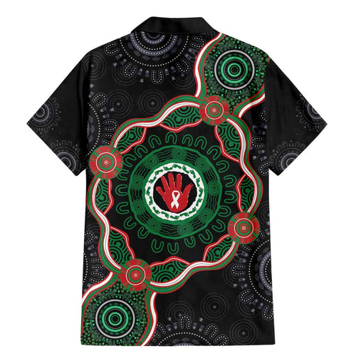 Australia Bowel Cancer Awareness Month Family Matching Mermaid Dress and Hawaiian Shirt Brave Strong Aboriginal Art