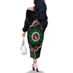Australia Bowel Cancer Awareness Month Family Matching Off The Shoulder Long Sleeve Dress and Hawaiian Shirt Brave Strong Aboriginal Art