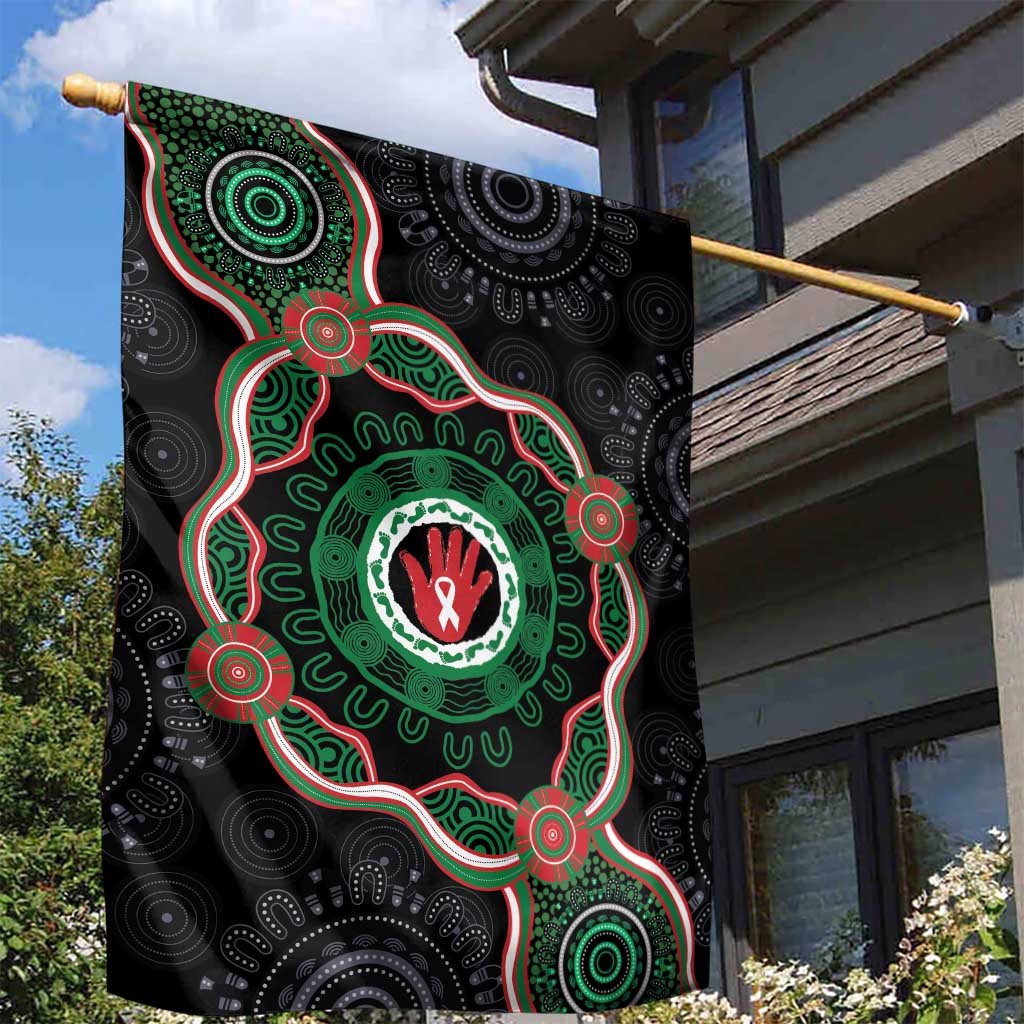 Australia Bowel Cancer Awareness Month Garden Flag Brave Strong Aboriginal Art