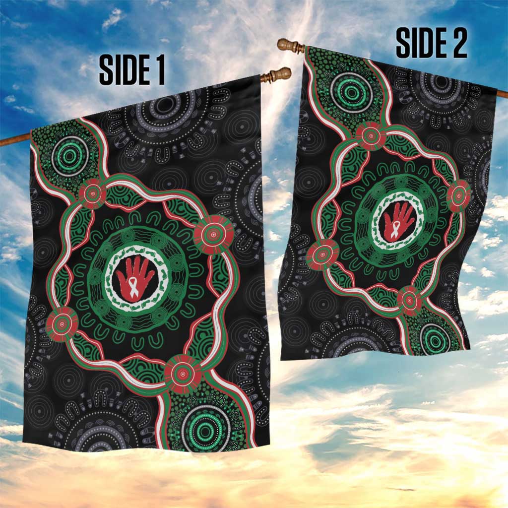 Australia Bowel Cancer Awareness Month Garden Flag Brave Strong Aboriginal Art