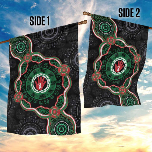 Australia Bowel Cancer Awareness Month Garden Flag Brave Strong Aboriginal Art