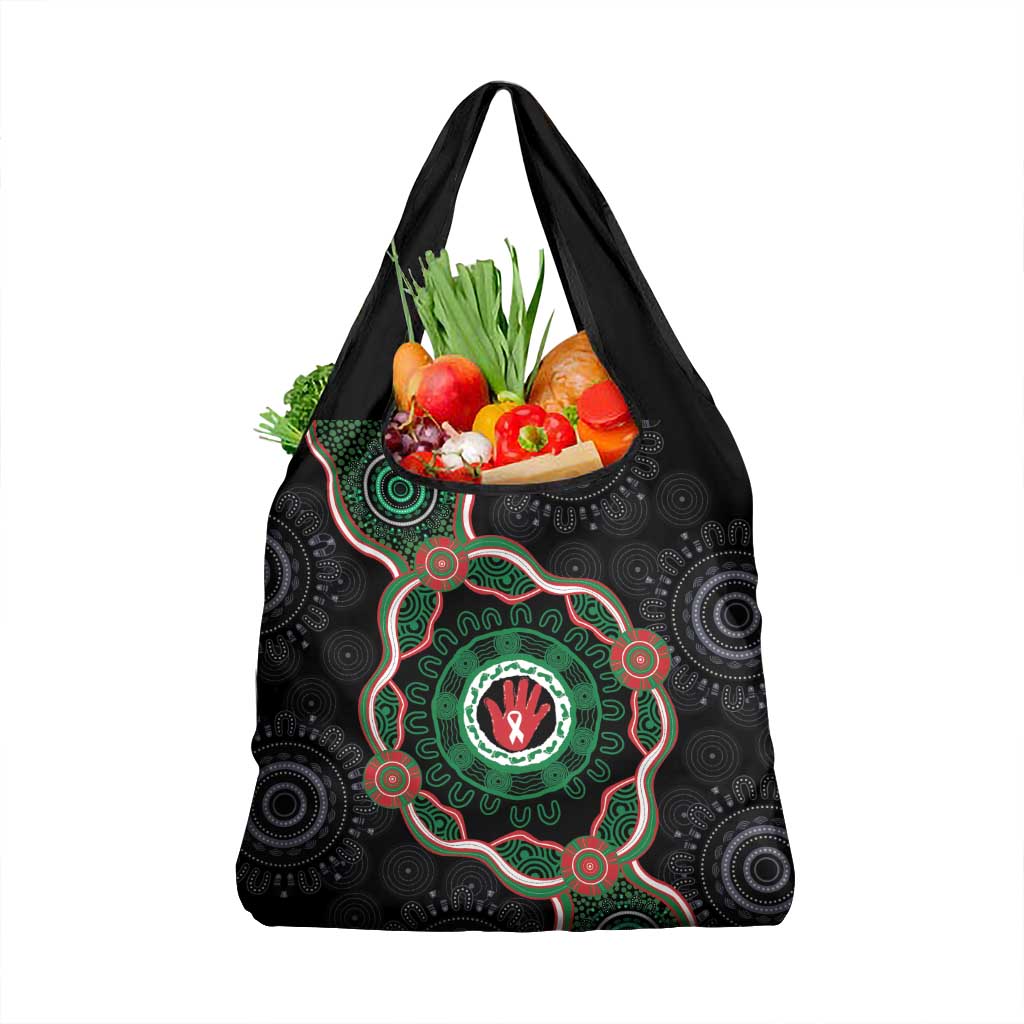 Australia Bowel Cancer Awareness Month Grocery Bag Brave Strong Aboriginal Art