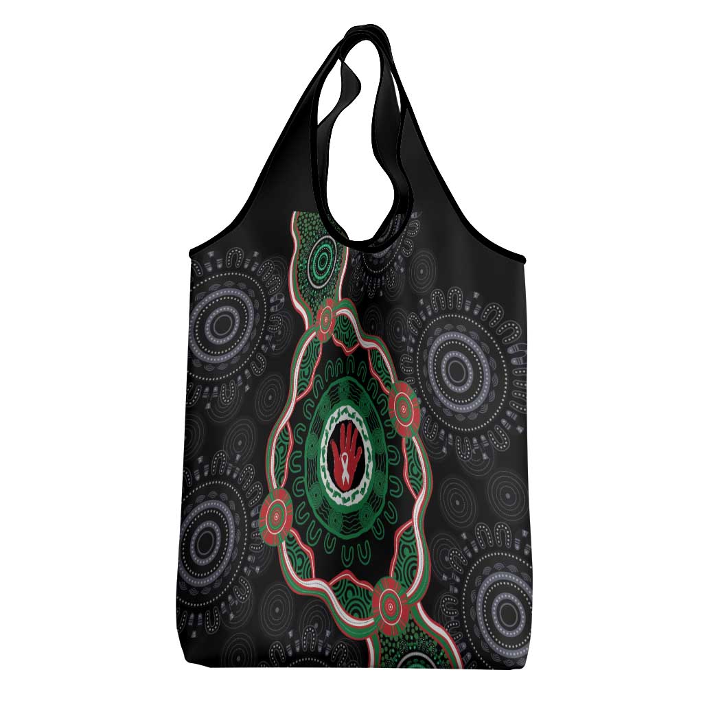 Australia Bowel Cancer Awareness Month Grocery Bag Brave Strong Aboriginal Art