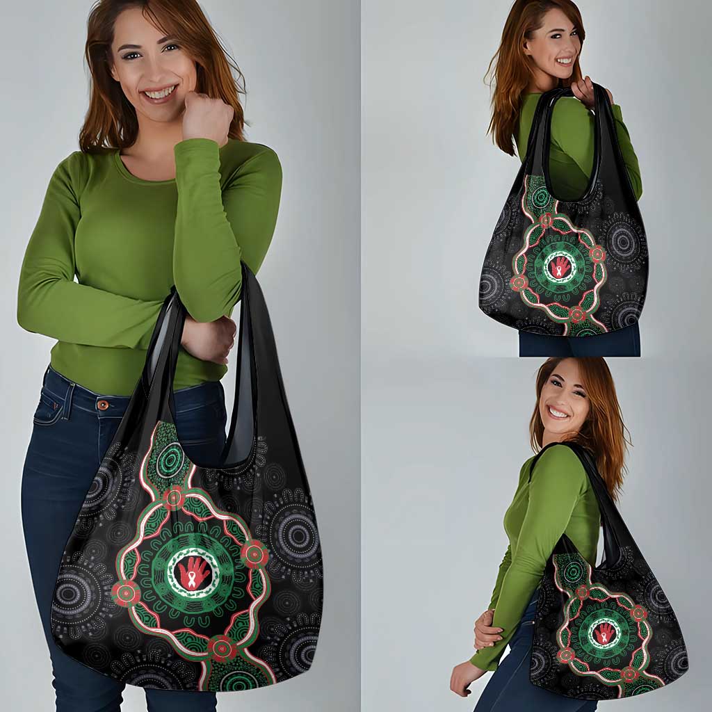 Australia Bowel Cancer Awareness Month Grocery Bag Brave Strong Aboriginal Art
