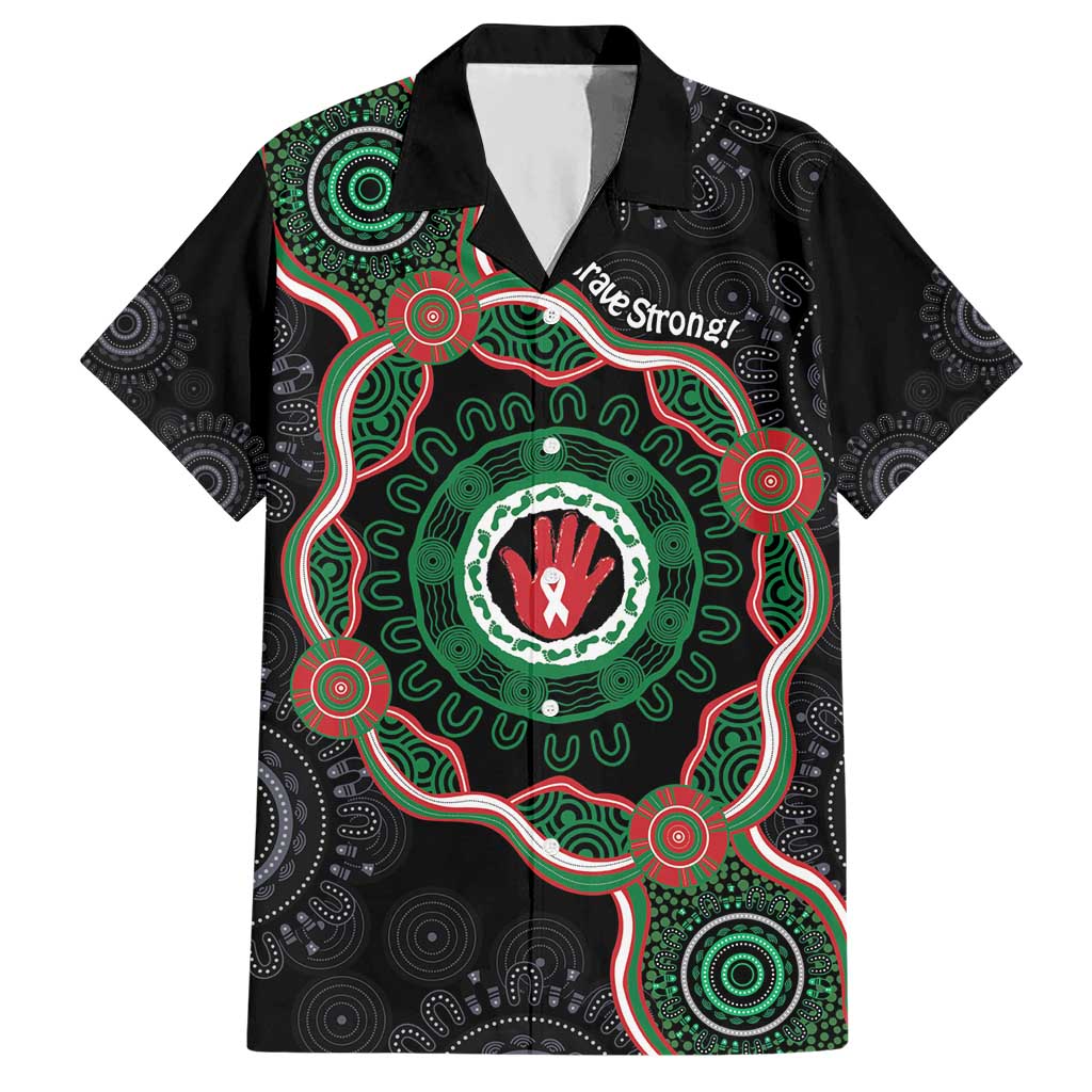 Australia Bowel Cancer Awareness Month Hawaiian Shirt Brave Strong Aboriginal Art
