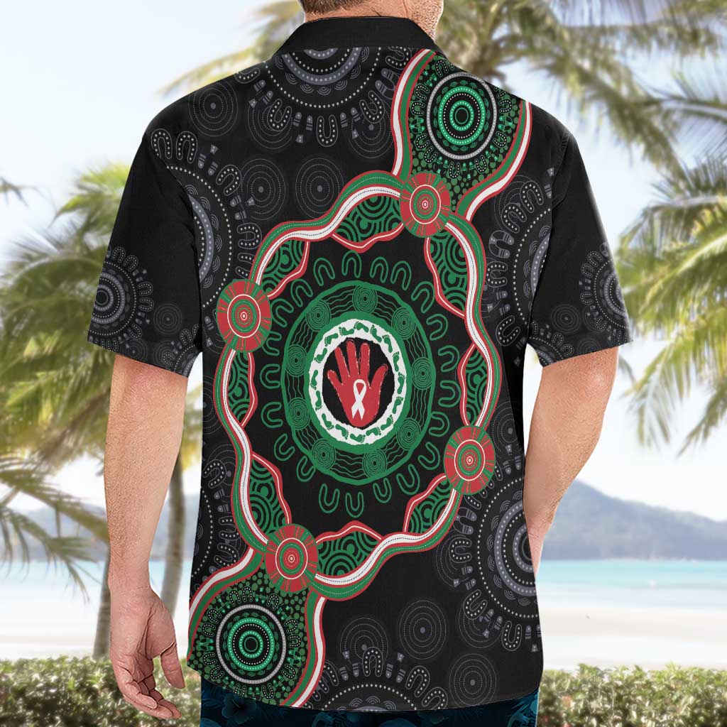 Australia Bowel Cancer Awareness Month Hawaiian Shirt Brave Strong Aboriginal Art