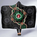Australia Bowel Cancer Awareness Month Hooded Blanket Brave Strong Aboriginal Art