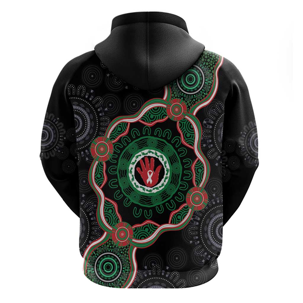 Australia Bowel Cancer Awareness Month Hoodie Brave Strong Aboriginal Art