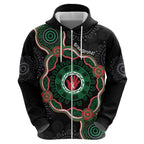 Australia Bowel Cancer Awareness Month Hoodie Brave Strong Aboriginal Art
