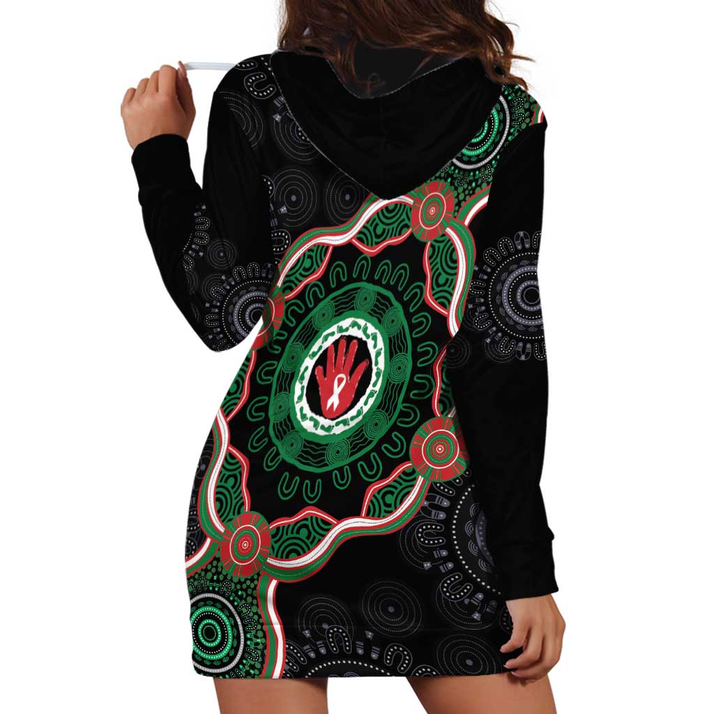 Australia Bowel Cancer Awareness Month Hoodie Dress Brave Strong Aboriginal Art