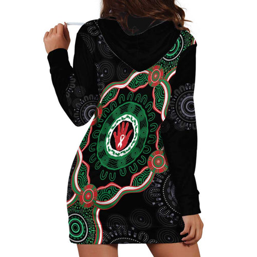 Australia Bowel Cancer Awareness Month Hoodie Dress Brave Strong Aboriginal Art