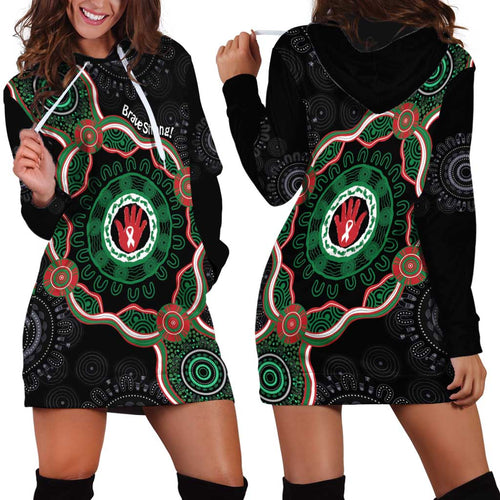Australia Bowel Cancer Awareness Month Hoodie Dress Brave Strong Aboriginal Art