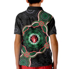Australia Bowel Cancer Awareness Month Kid Polo Shirt Brave Strong Aboriginal Art