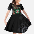 Australia Bowel Cancer Awareness Month Kid Short Sleeve Dress Brave Strong Aboriginal Art
