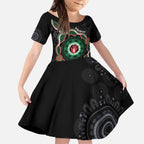 Australia Bowel Cancer Awareness Month Kid Short Sleeve Dress Brave Strong Aboriginal Art